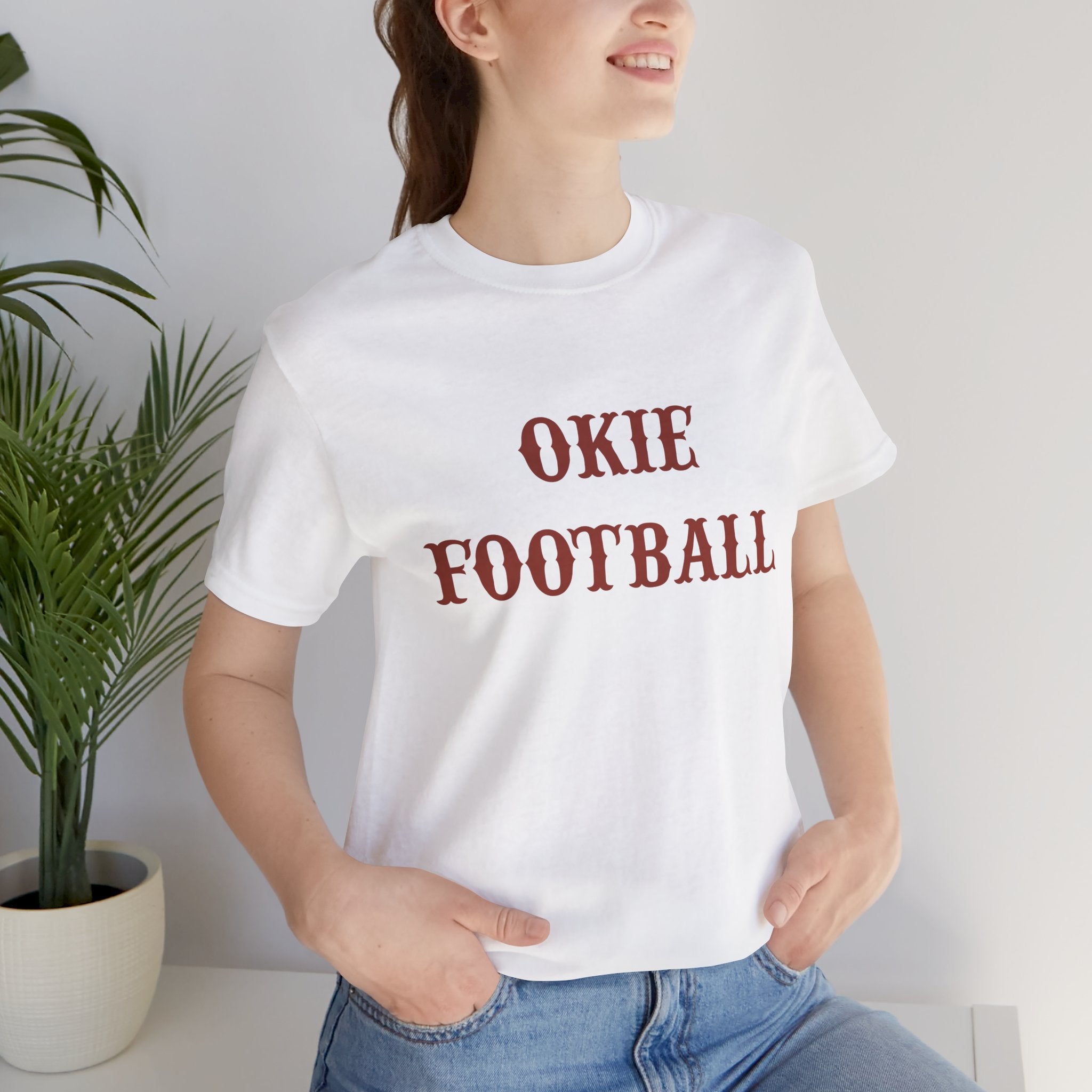 Okie Football Tee — Vintage Rustic Crewneck T‑Shirt for Fans