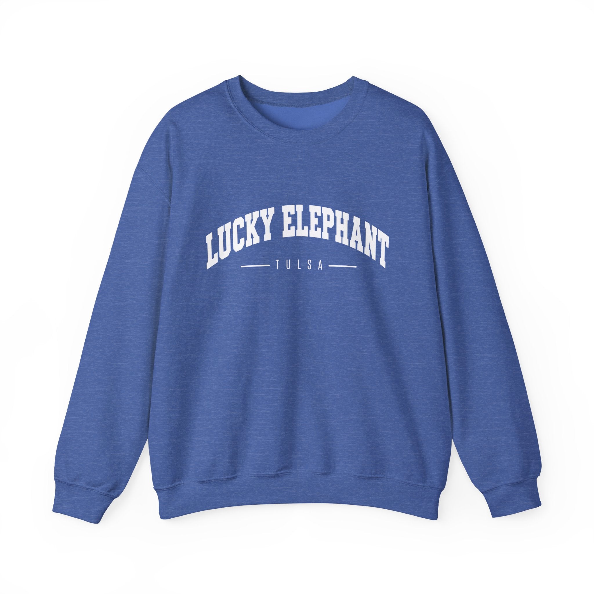Lucky Elephant Classic White Crewneck Sweatshirt