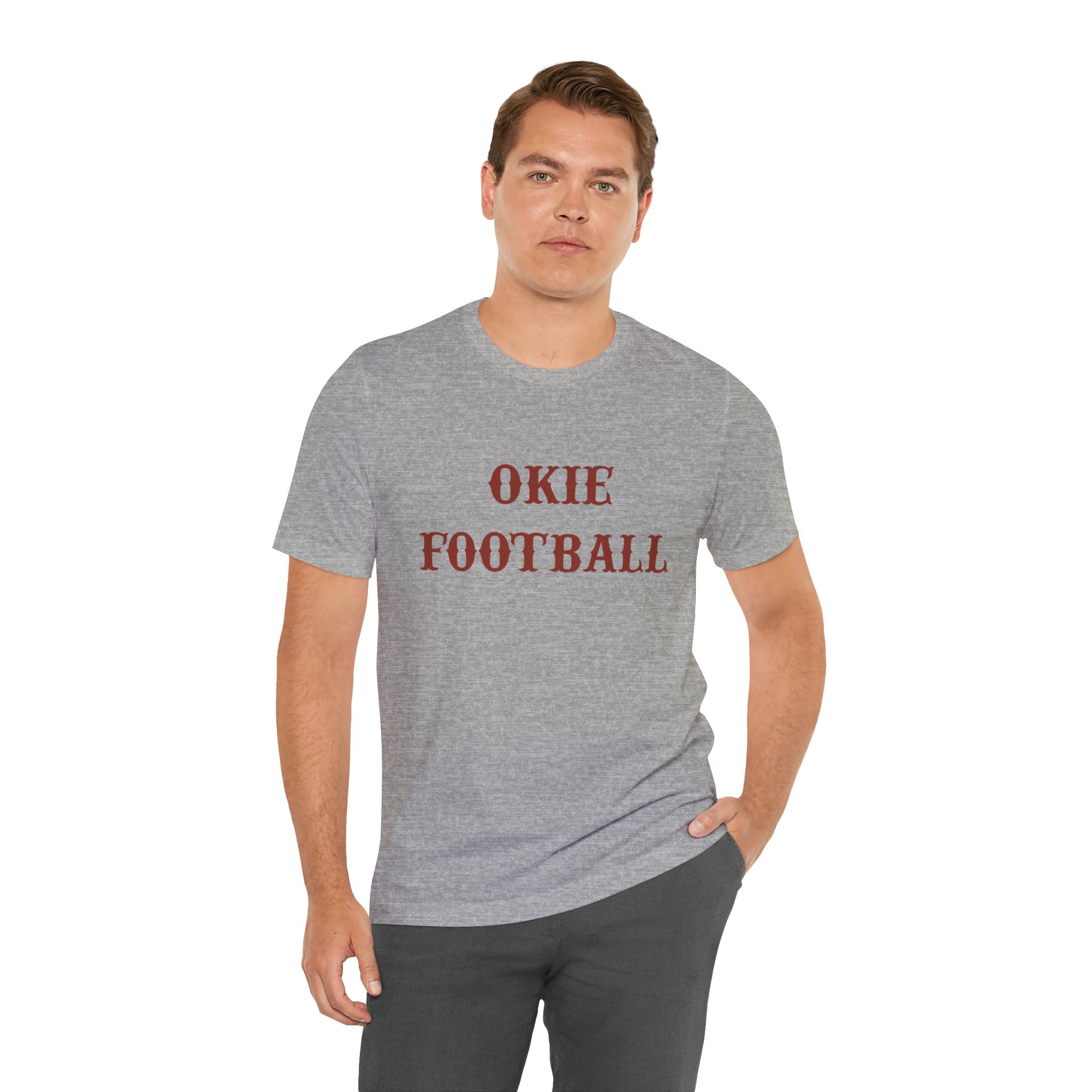 Okie Football Tee — Vintage Rustic Crewneck T‑Shirt for Fans