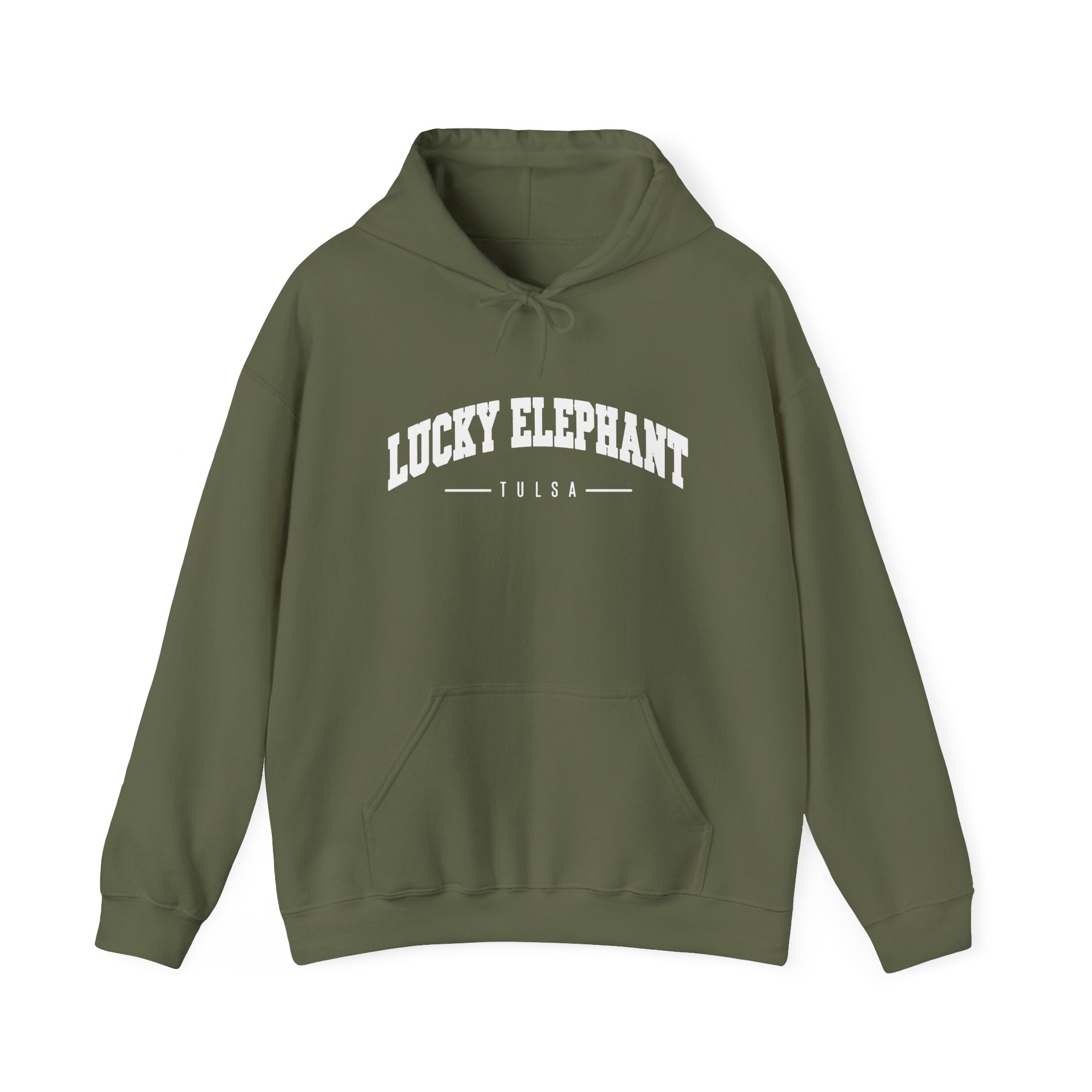 Lucky Elephant Hoodie – Tulsa Vintage Varsity Logo Sweatshirt
