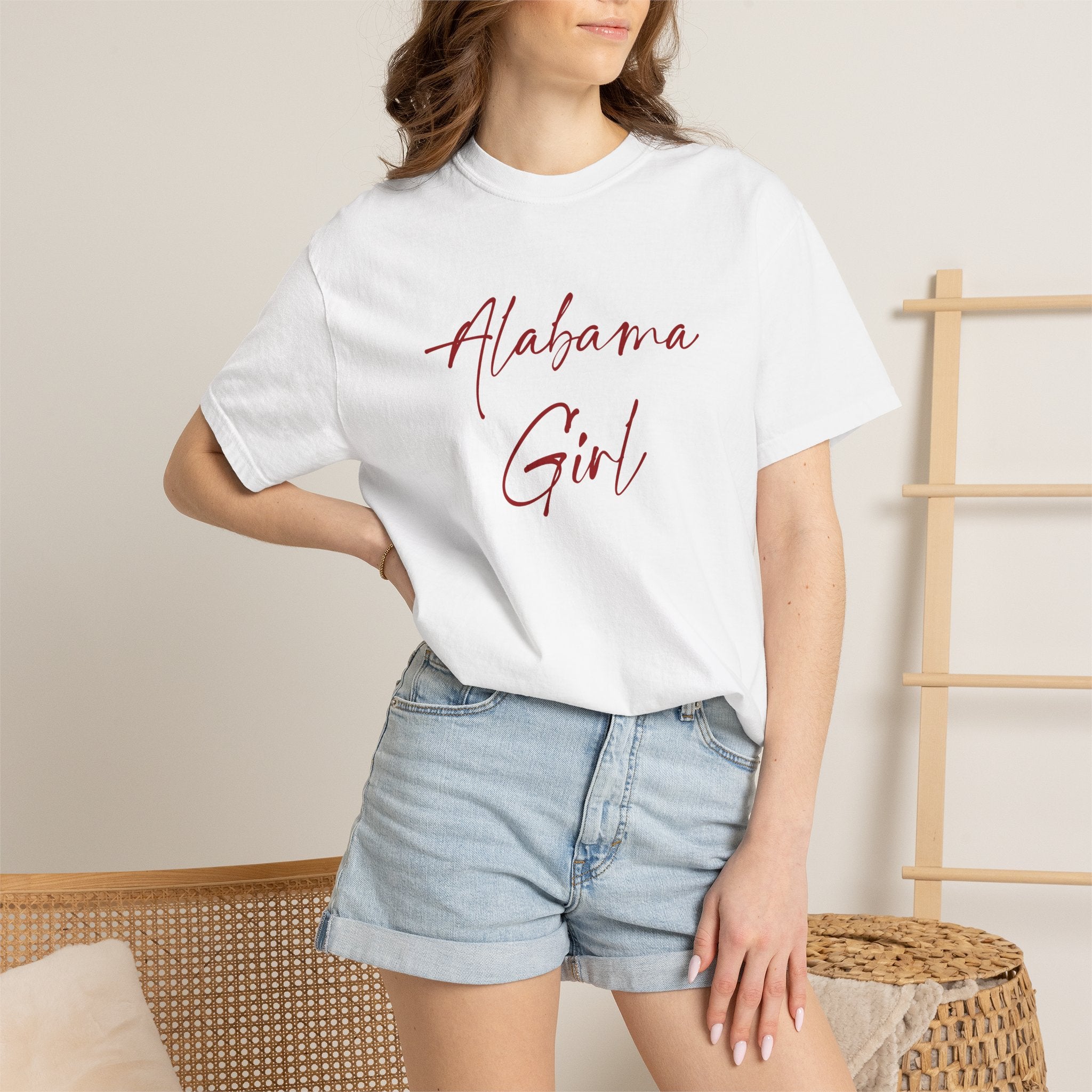 Alabama Girl T-Shirt — Script State Pride Tee for Women