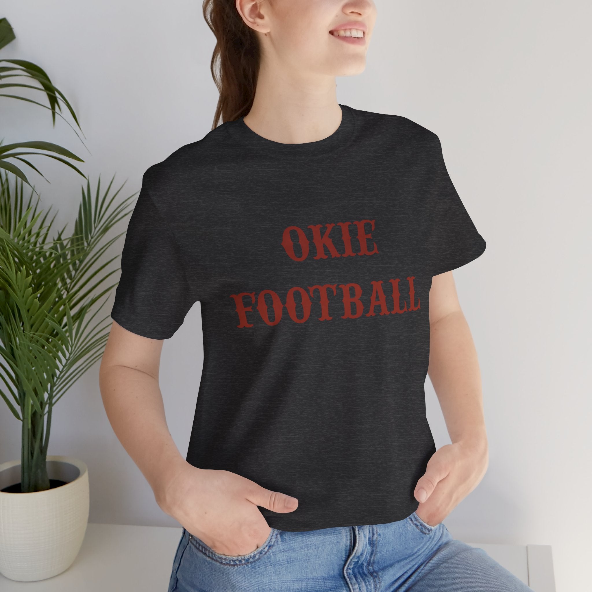 Okie Football Tee — Vintage Rustic Crewneck T‑Shirt for Fans