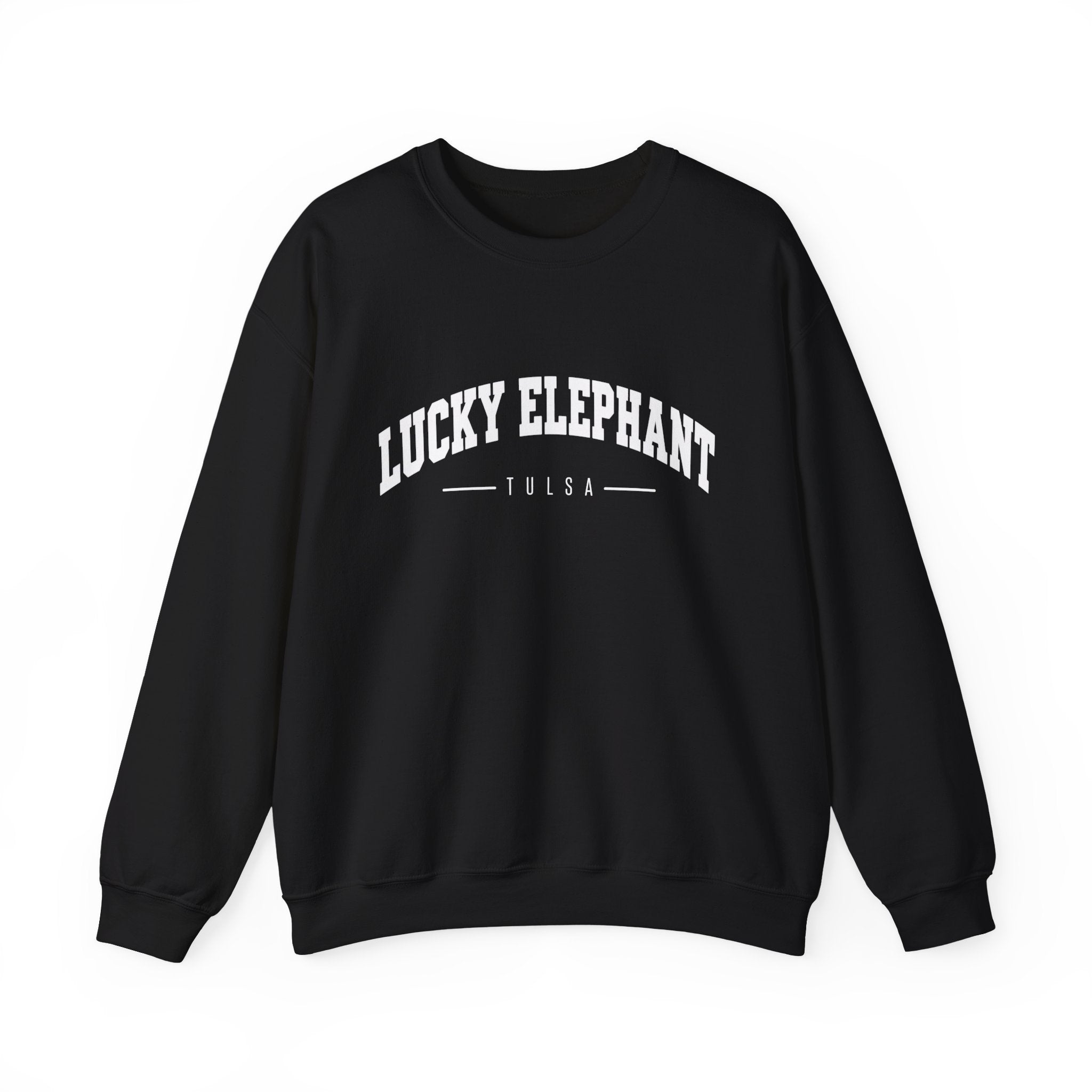 Lucky Elephant Classic White Crewneck Sweatshirt