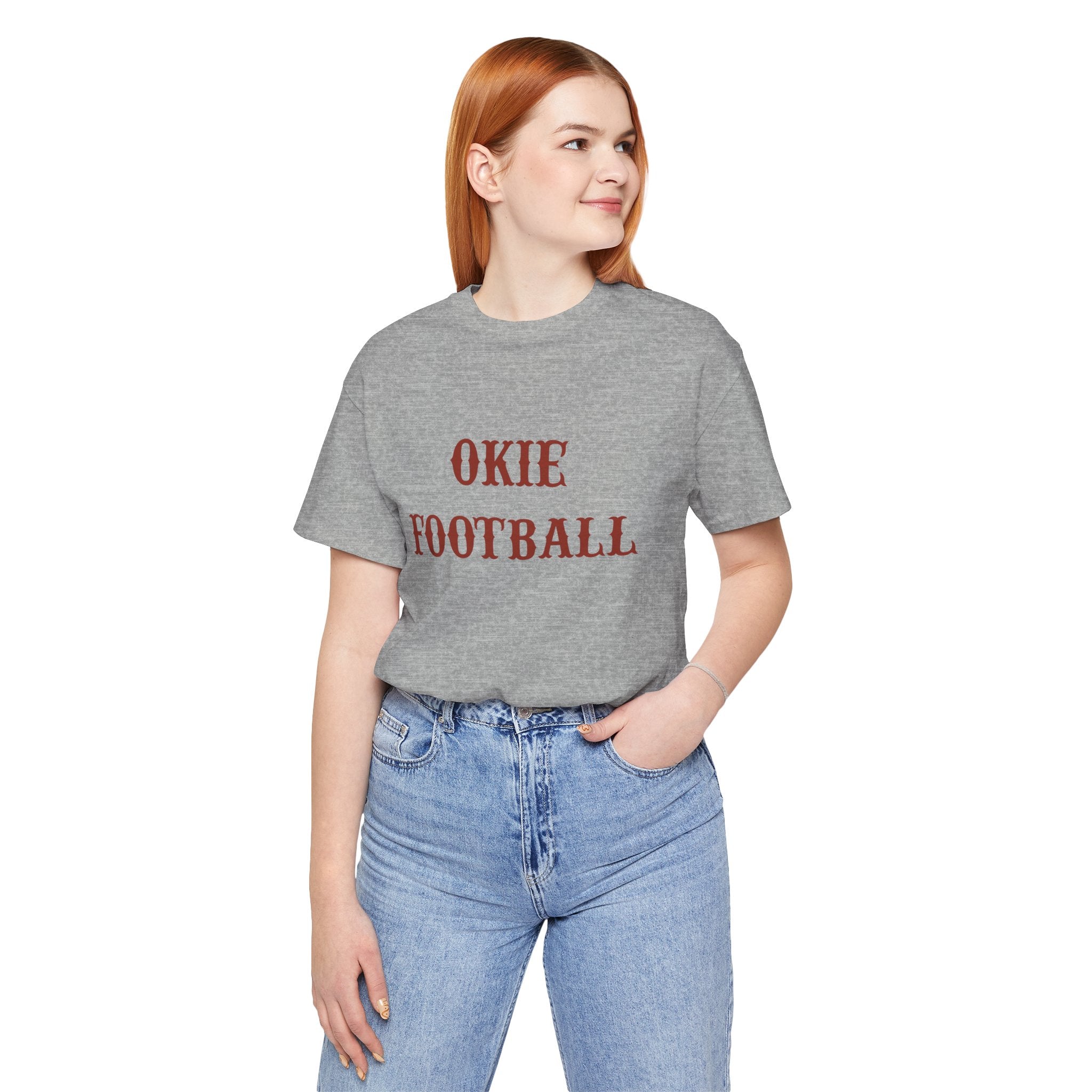 Okie Football Tee — Vintage Rustic Crewneck T‑Shirt for Fans