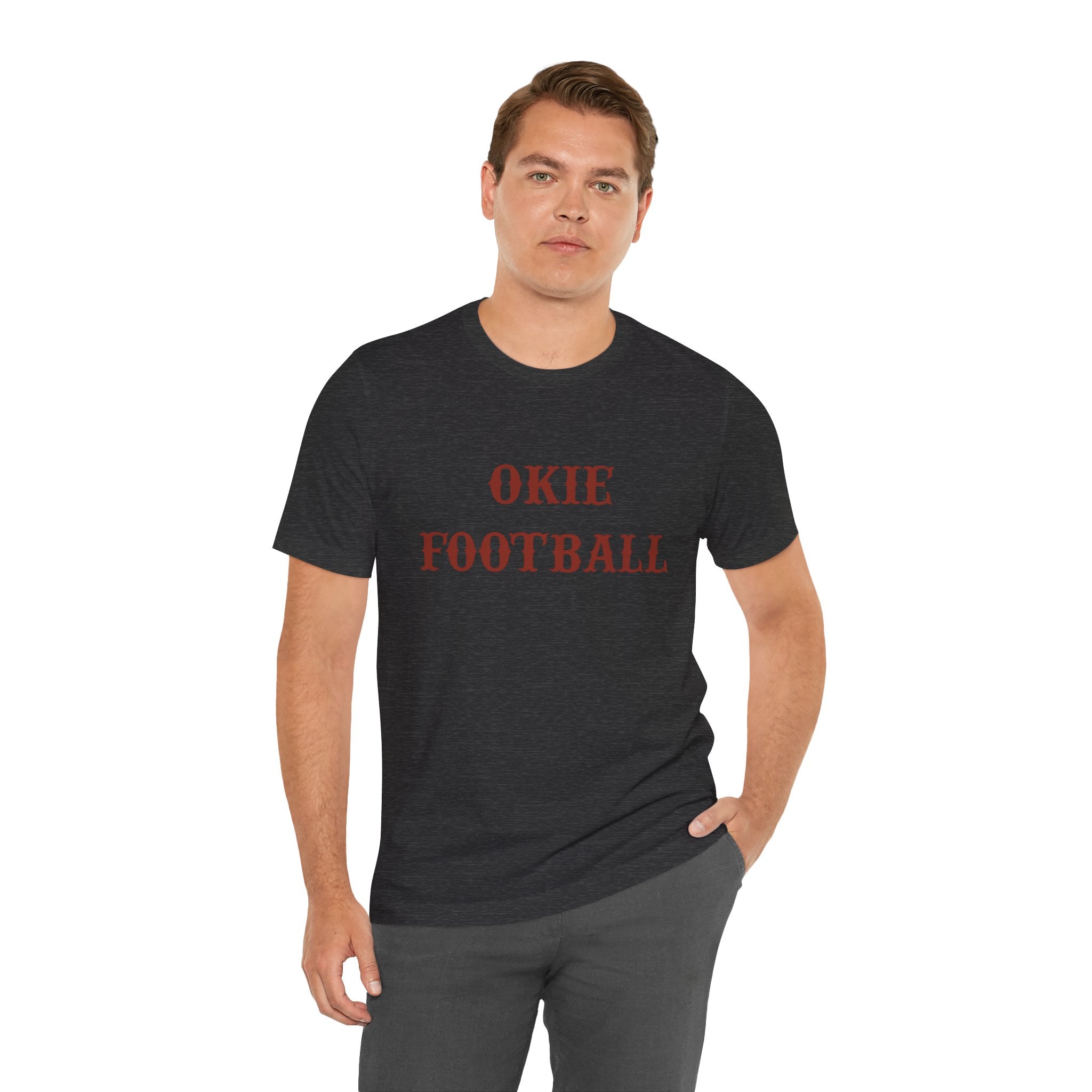 Okie Football Tee — Vintage Rustic Crewneck T‑Shirt for Fans