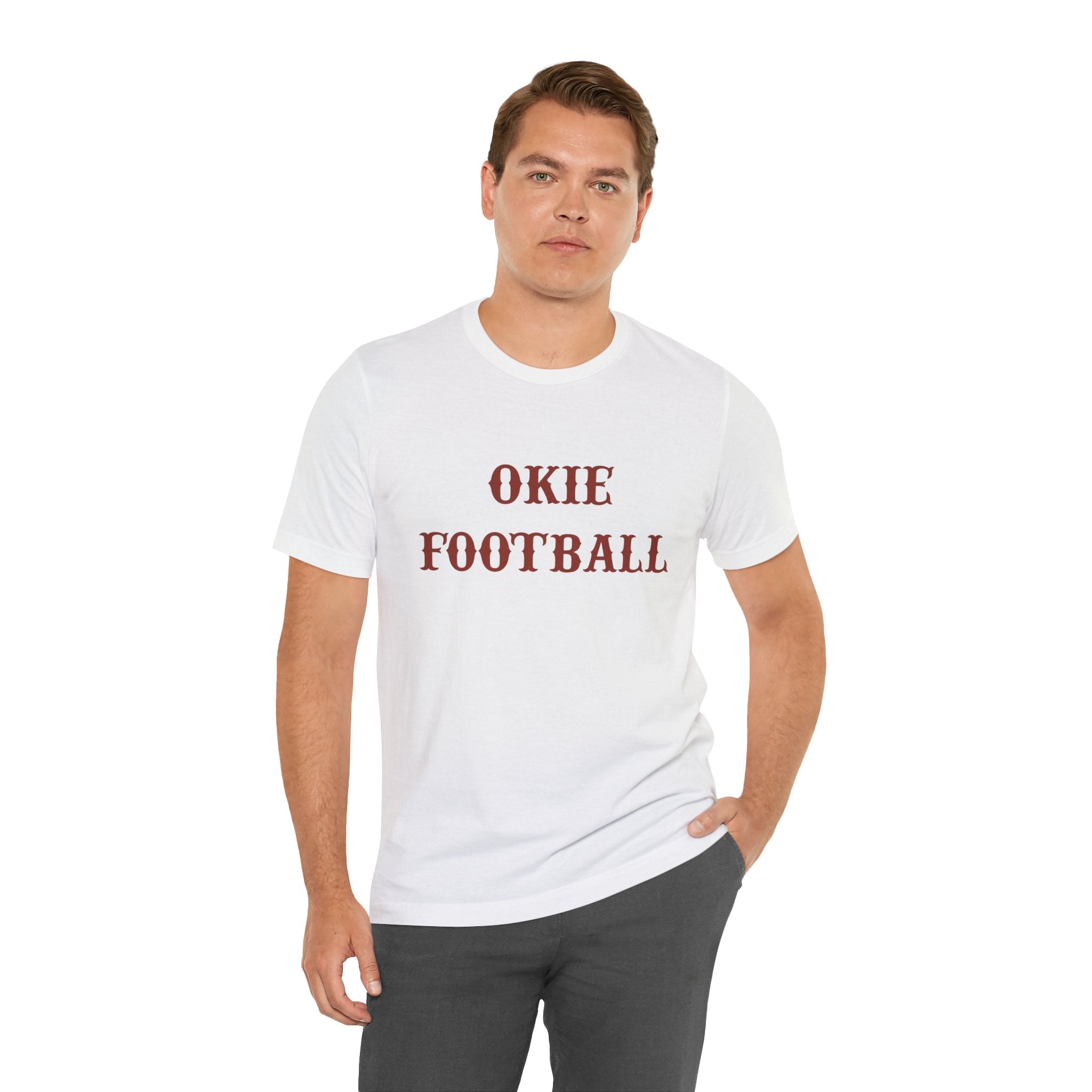 Okie Football Tee — Vintage Rustic Crewneck T‑Shirt for Fans