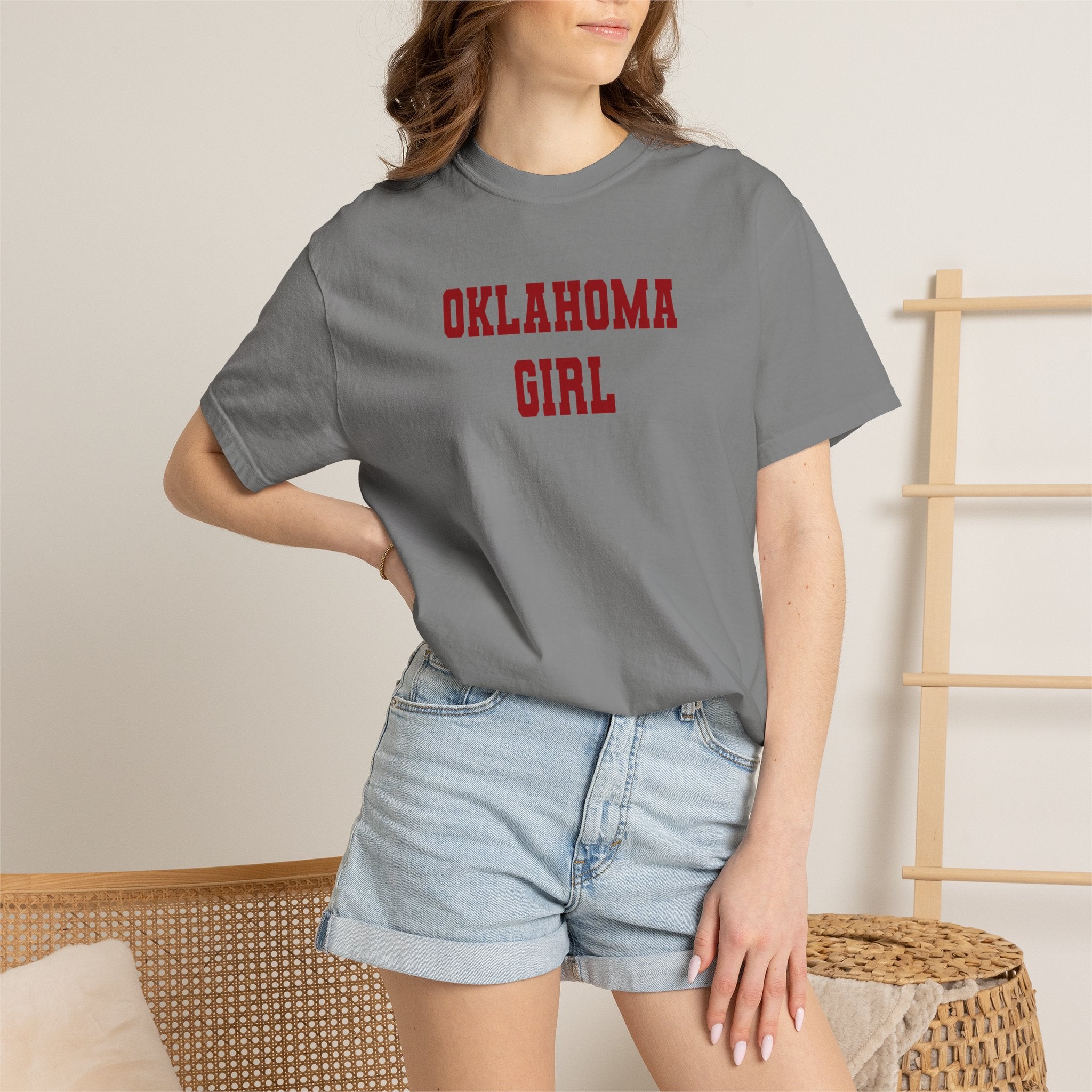 Oklahoma Girl T‑Shirt — Vintage Collegiate State Pride Tee