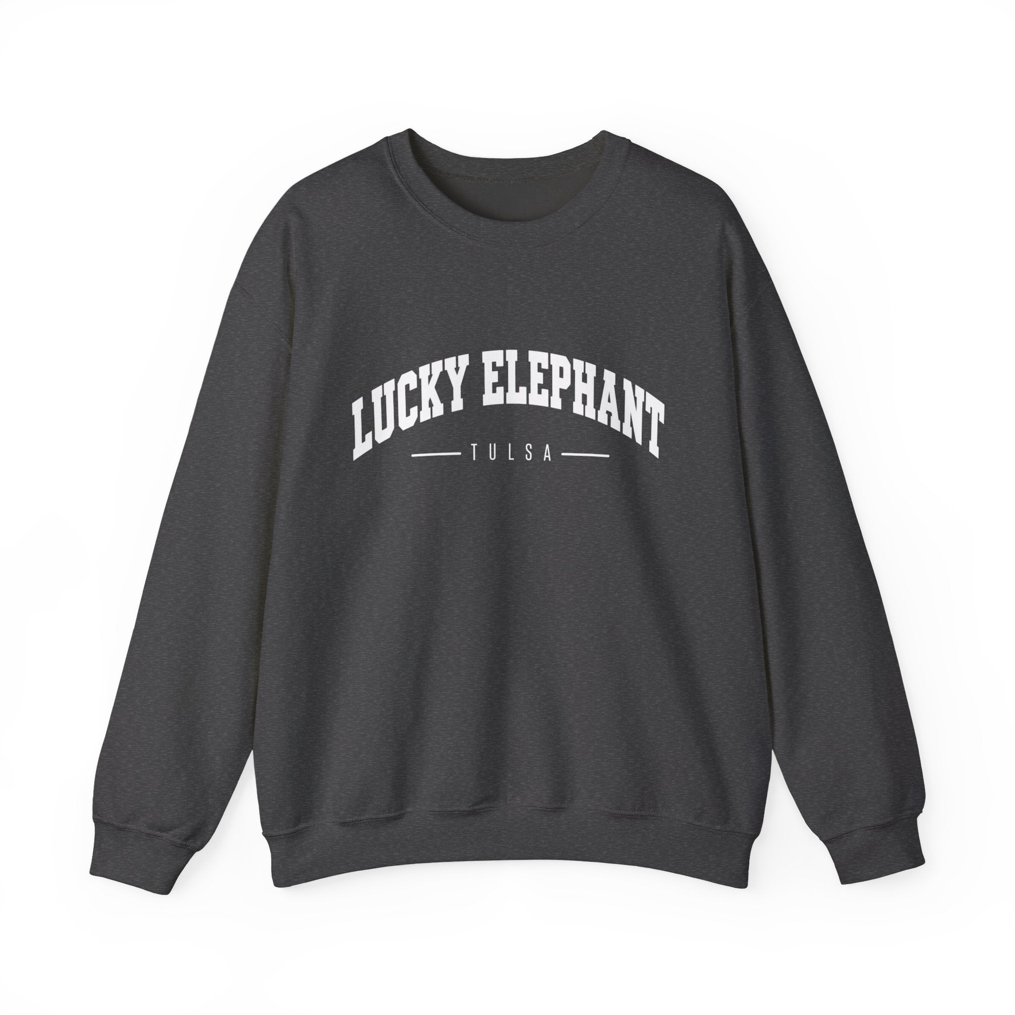 Lucky Elephant Classic White Crewneck Sweatshirt