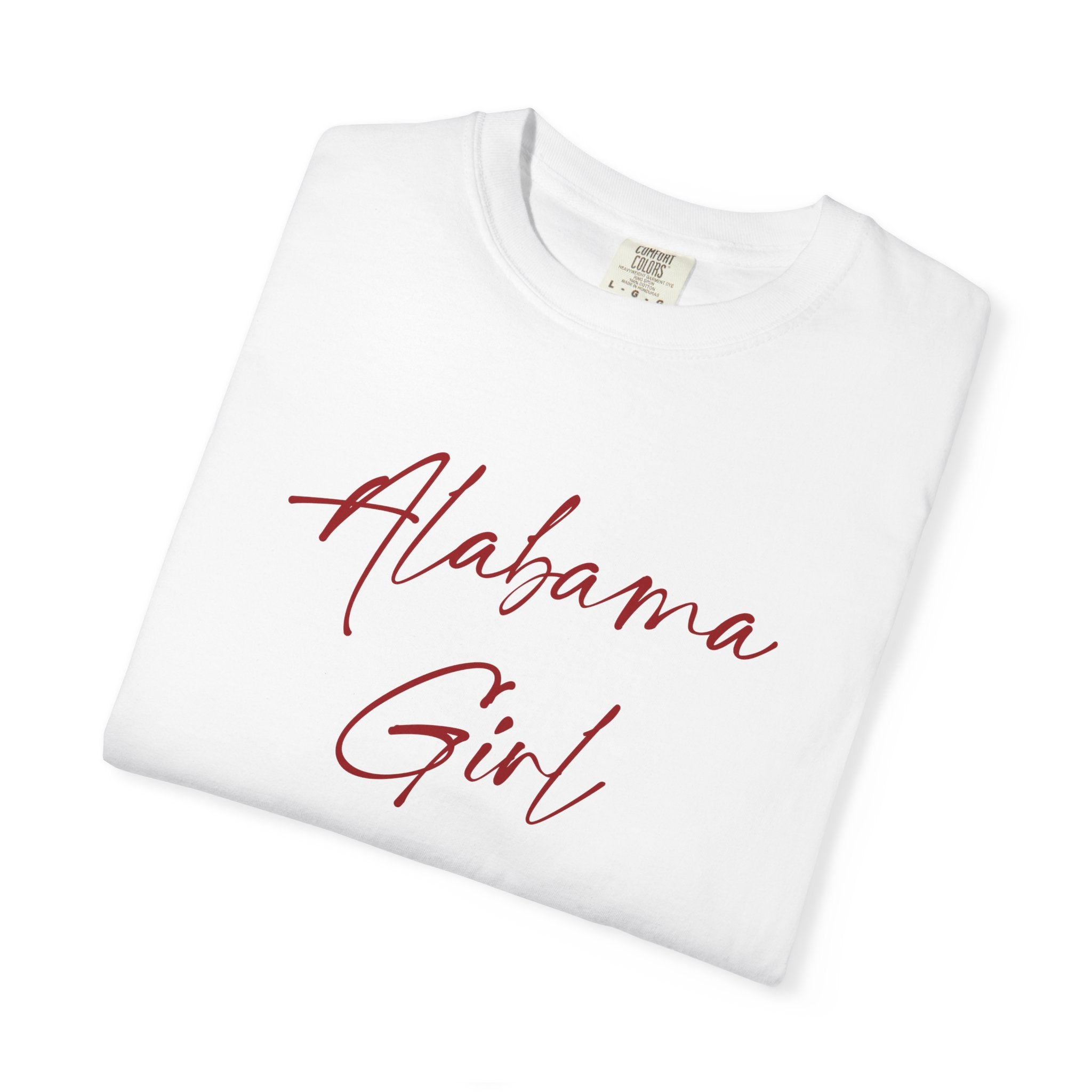 Alabama Girl T-Shirt — Script State Pride Tee for Women
