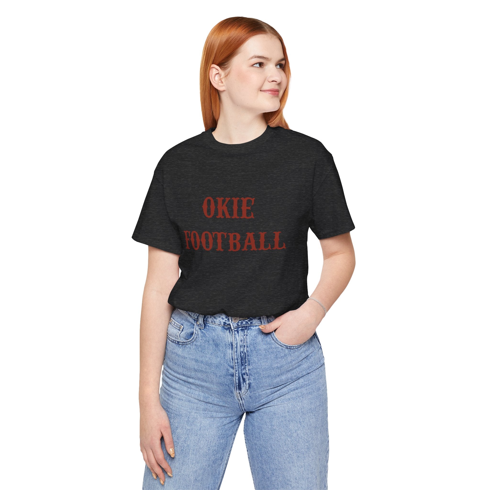 Okie Football Tee — Vintage Rustic Crewneck T‑Shirt for Fans